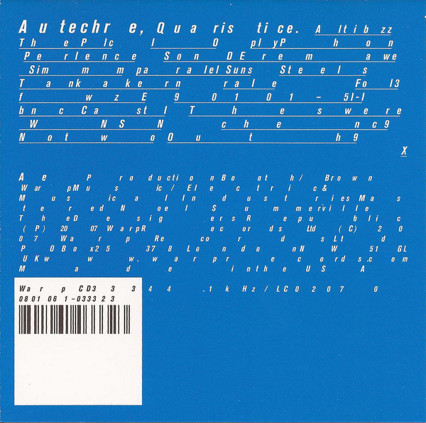 Обложка Autechre — Quaristice